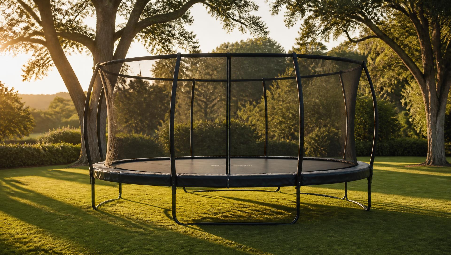 Trampoline under the oaks